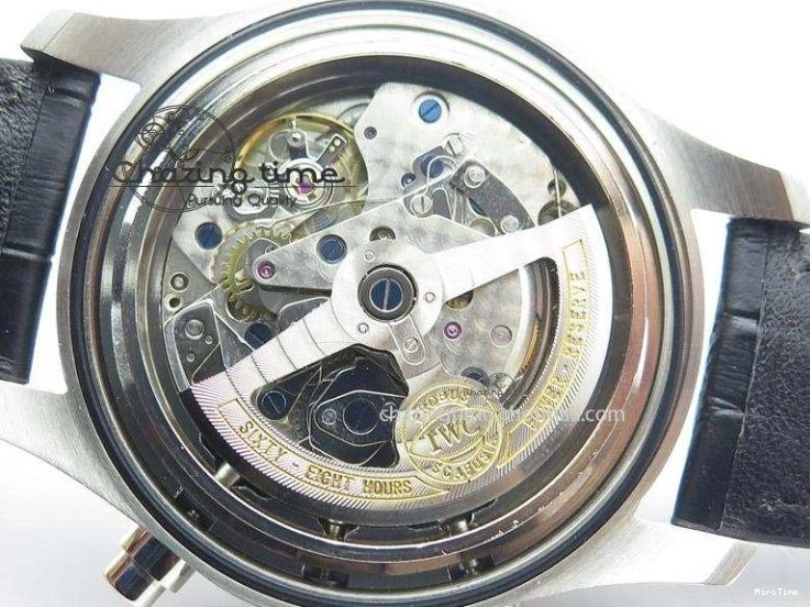 MIROTIME 0128 Youthful Pilot Spitfire 3878 Chrono BP Gray Dial SS On Black Leather Strap A 7368